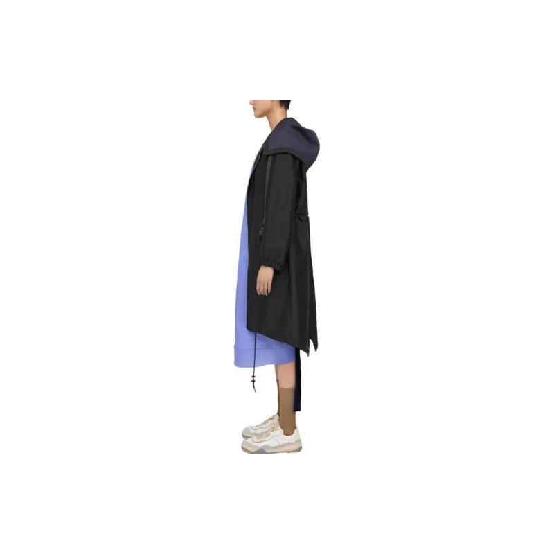 THEORY Designer Co-authored Collection Trench Coats Women's Black & Navy Blue-3