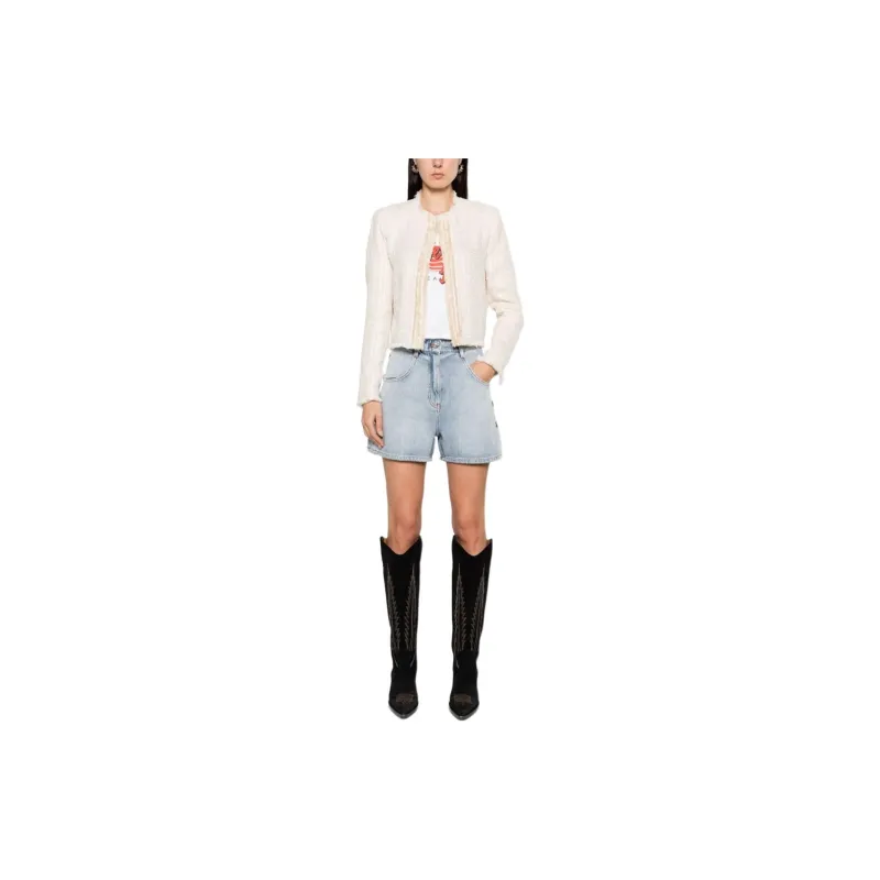 IRO NIGHT Logo Patch Denim Shorts-1
