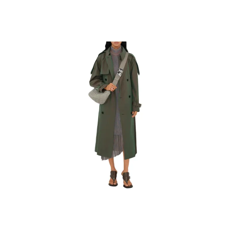Burberry Trench Coat Women's Classical Style Green-2