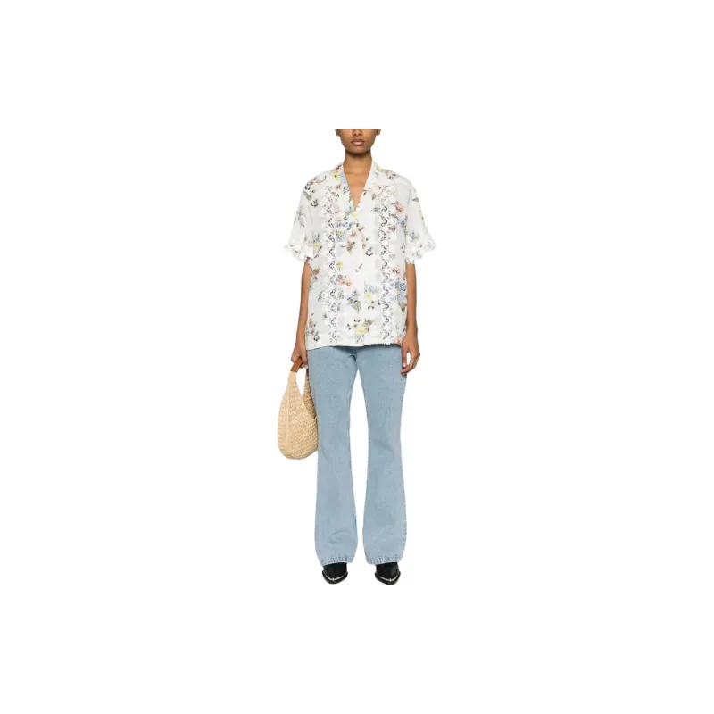 Zimmermann Floral print Lace appliqué Shirt-1