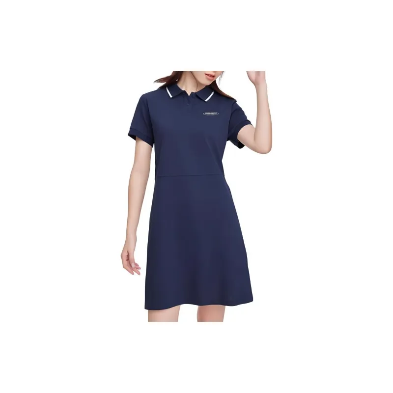 Skechers Short Sleeved Dress Women's Marine Collegiate Blue-3
