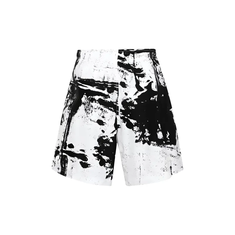 Alexander McQueen Pattern Printed Logo Embroidered Swim Shorts-1
