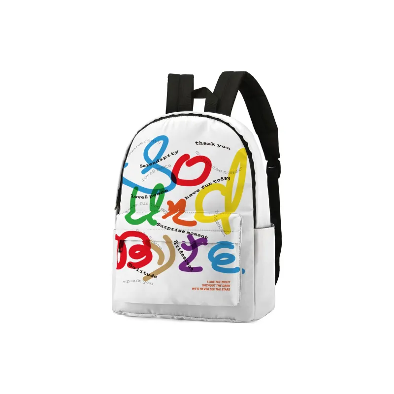 ONRF SOUNDBYTE Polyester Backpack Laptop Bag Unisex White-32