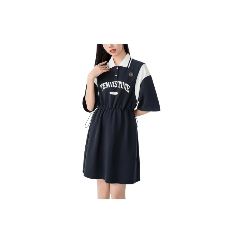 EICHITOO Short Sleeved Dress Women's Navy Blue & Pink-1