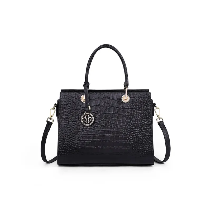 VINEY Cow Leather Shoulder Bag Crossbody Bag Regular Women's Black-3