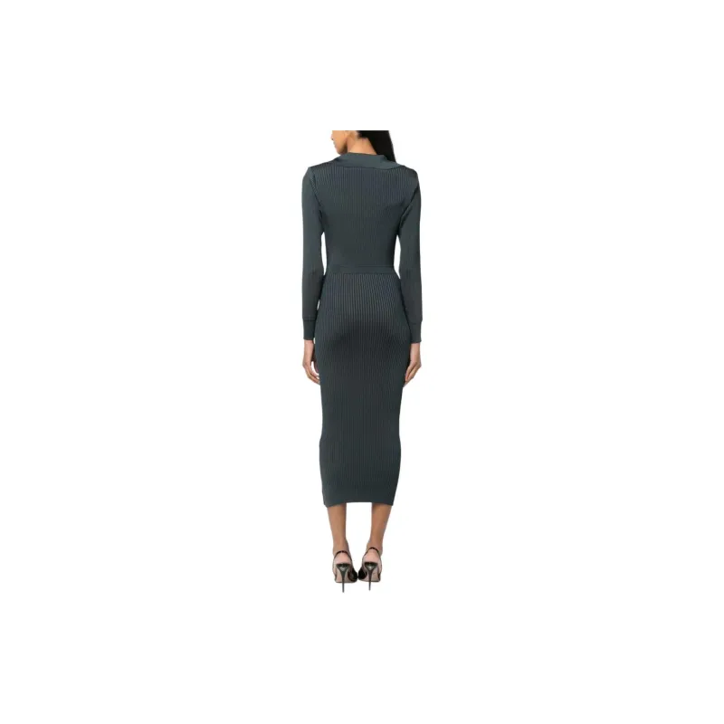 Self portrait Long Sleeved Dresses Women's Green-4