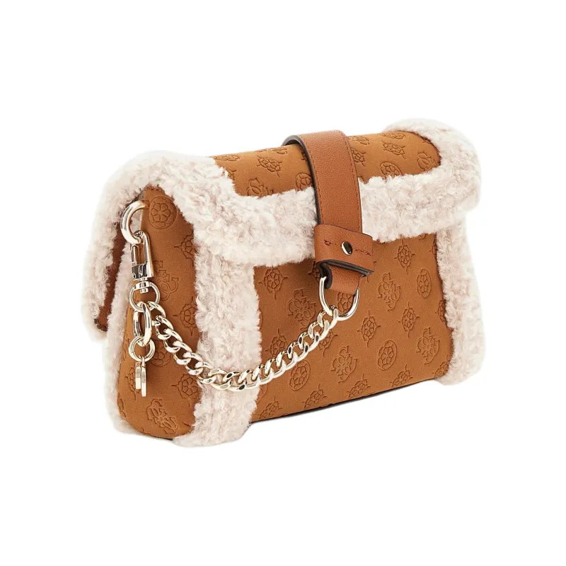 GUESS Polyurethane Shoulder Bag Crossbody Bag Mini Women's Brown-1