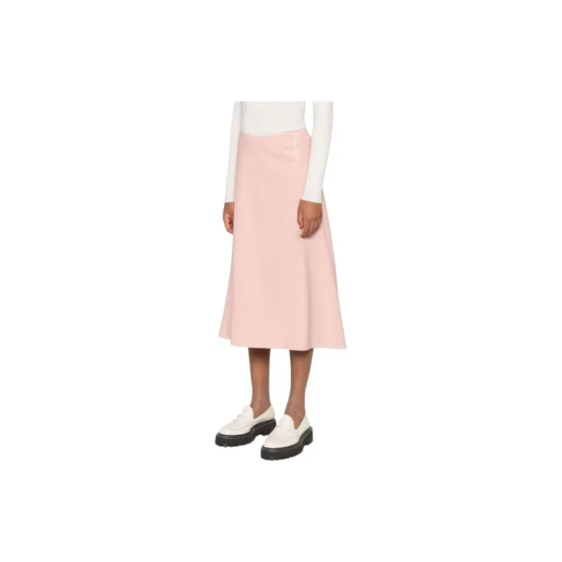 MARNI Logo Embroidered Flared Midi Skirt-3