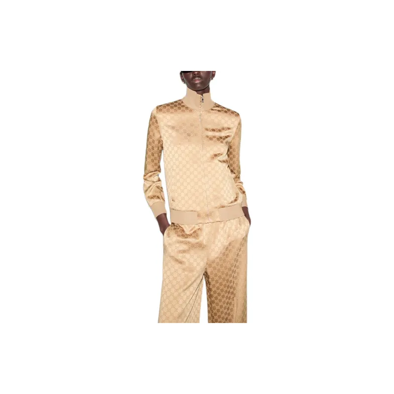 GUCCI Jacquard Zip Jacket 'Vintage Camel'-2