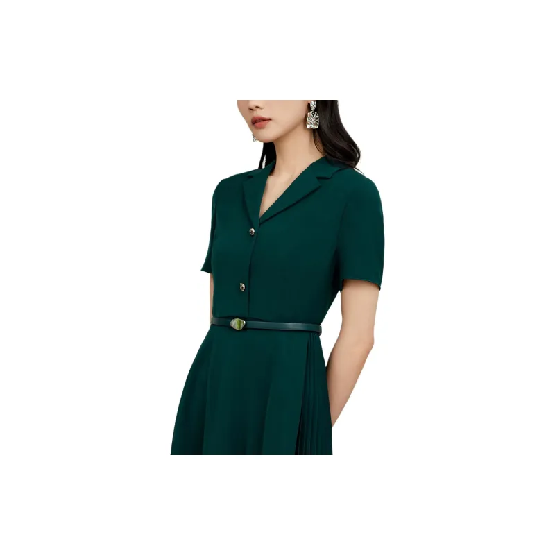 BBLLUUEE Short Sleeved Dress Women's Turquoise-0