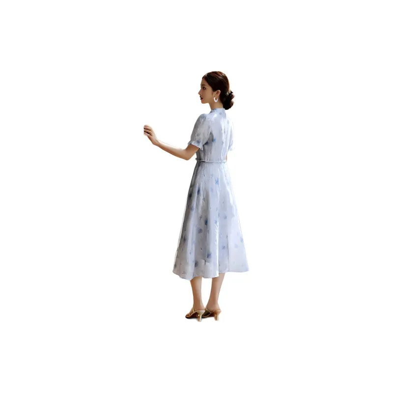 XWI Short Sleeved Dress Women's Sky Blue-3