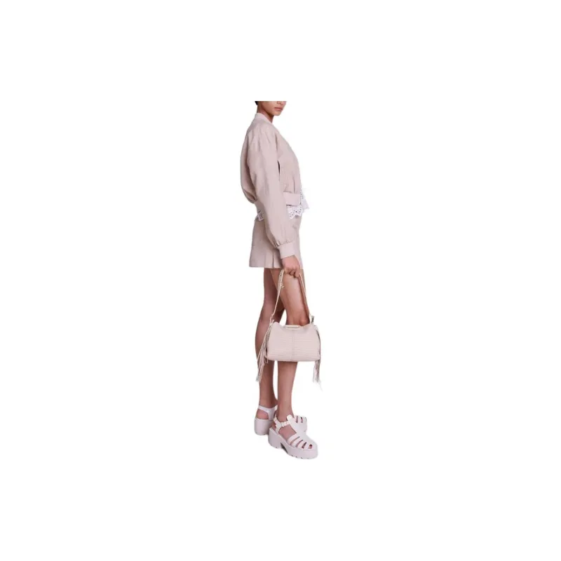 Maje Drop-shoulder Cropped Bomber Jacket-3