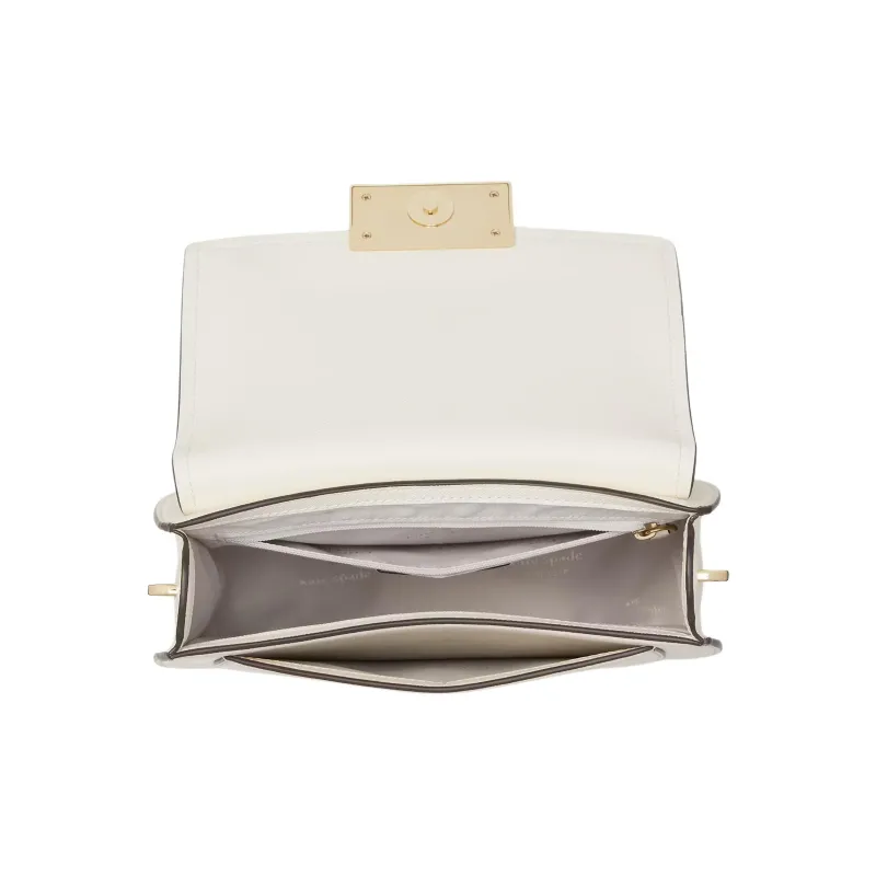 Kate Spade Saffiano Leather Saddle Bag Crossbody Bag One Shoulder Handbag Women's White-3