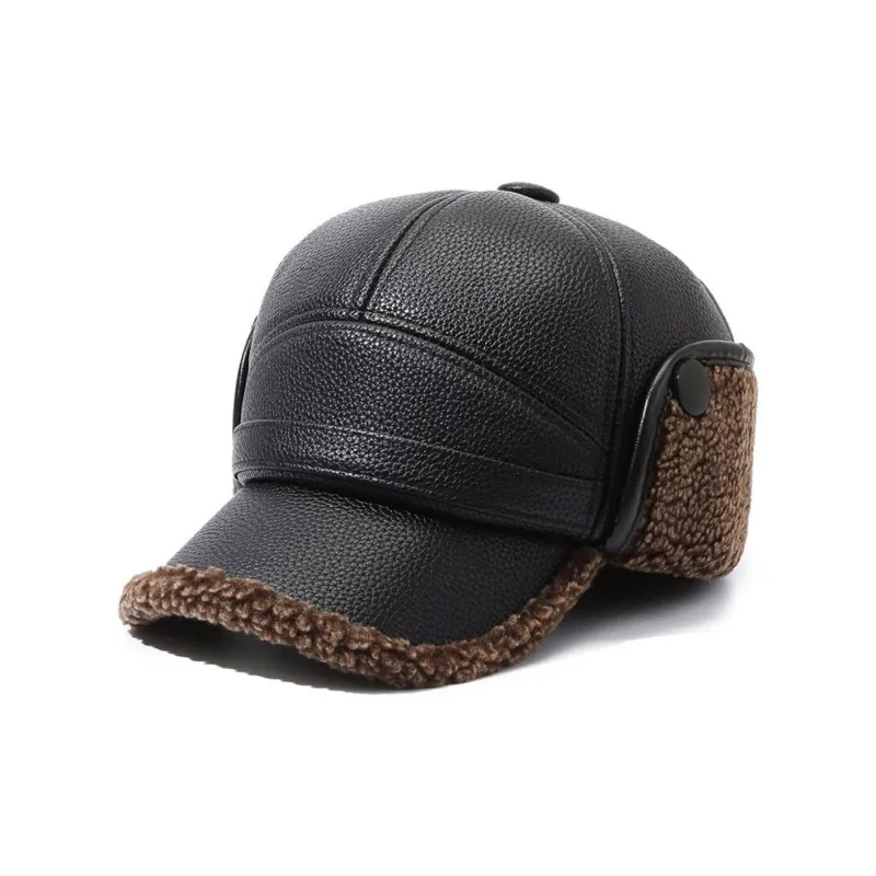 Yi Bu Kang Imitation Leather Baseball Caps Men's-1