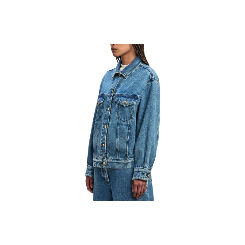 PALM ANGELS Embroidered panel Denim Jacket-3