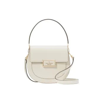 Kate Spade Saffiano Leather Saddle Bag Crossbody Bag One Shoulder Handbag Women's White