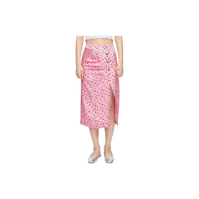 HERLIAN Casual Long Skirts Women's Pink-2