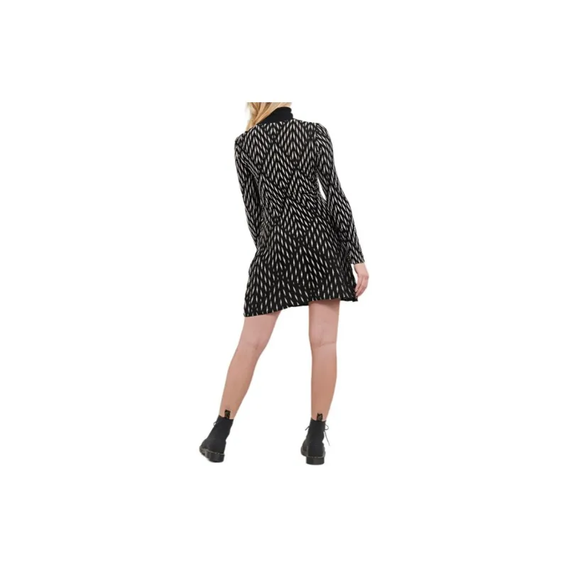 Desigual Long Sleeved Dress Women's Black White-2