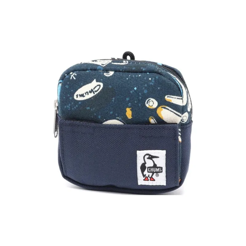 CHUMS Cotton And Polyester Blend Key Pouch Unisex Space Blue-0