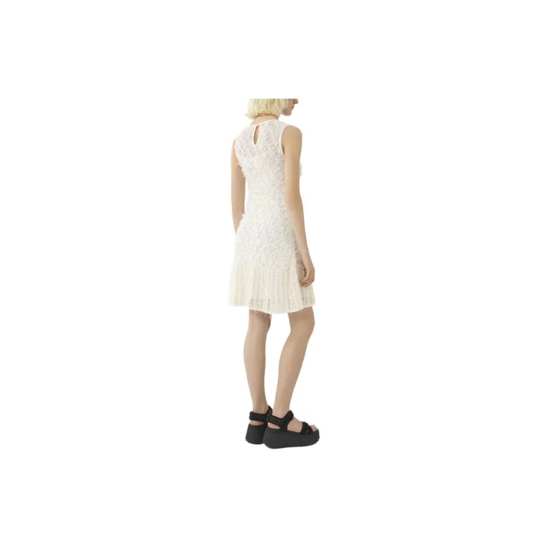 Chloé Lace Detailed Flared Mini Dress-3