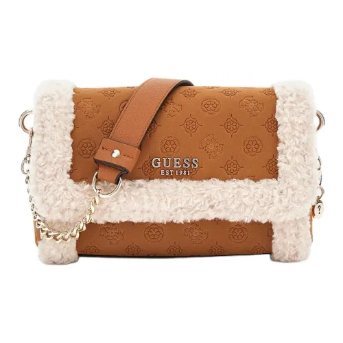 GUESS Polyurethane Shoulder Bag Crossbody Bag Mini Women's Brown