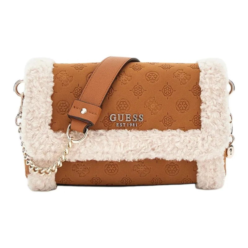 GUESS Polyurethane Shoulder Bag Crossbody Bag Mini Women's Brown-0