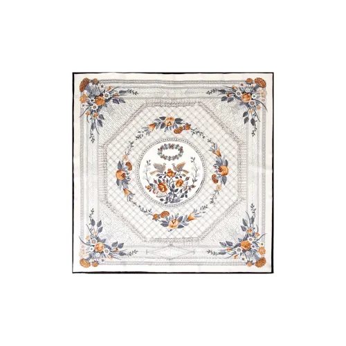 Silk Boundary 100% Mulberry Silk Scarves Women's Gray/Orange