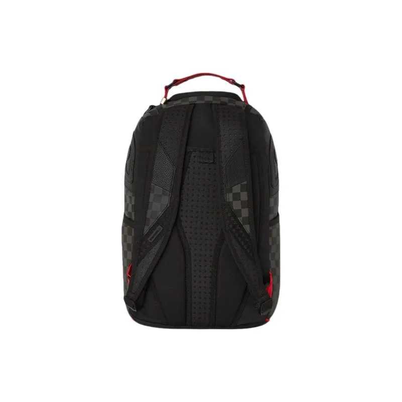 SPRAYGROUND Artificial Leather Backpack Unisex Black & Red-4