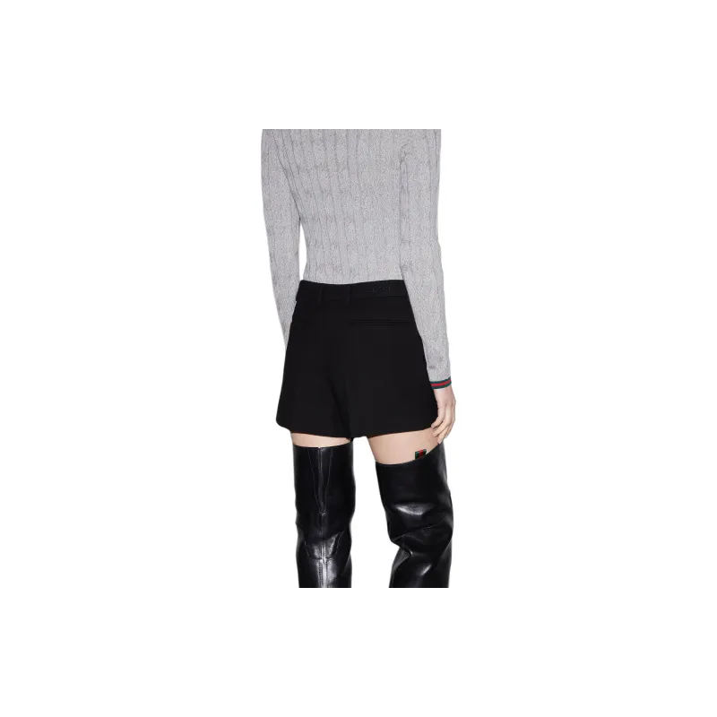 GUCCI Wool Crepe Short 'Black'-1
