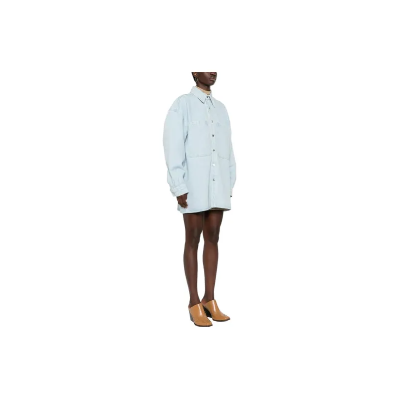 NANUSHKA Beaux Sun bleached Denim Shirt-3