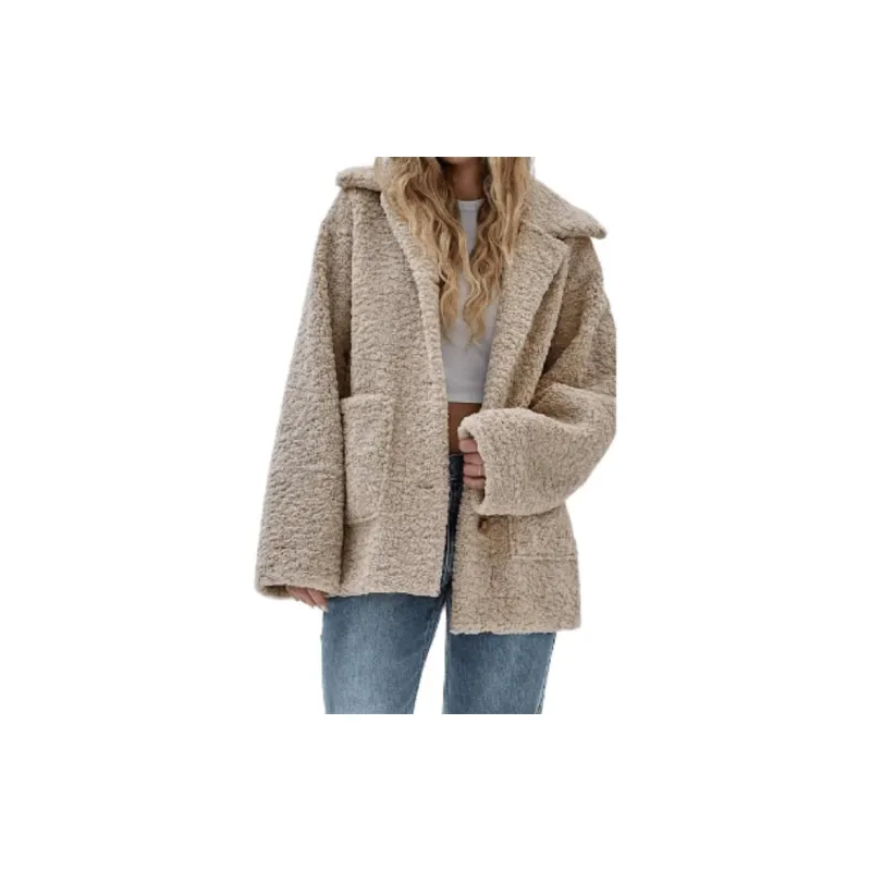 GUESS Sherpa Coat Jackets Coats Women's Beige-1