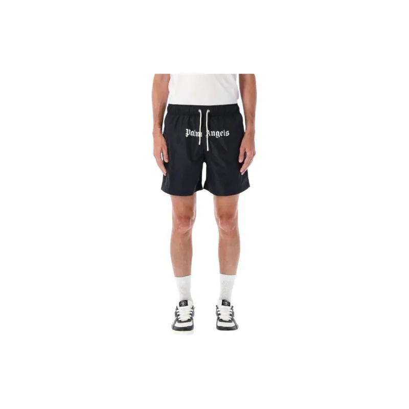 PALM ANGELS Logo Printed Drawstring Swim Shorts-2