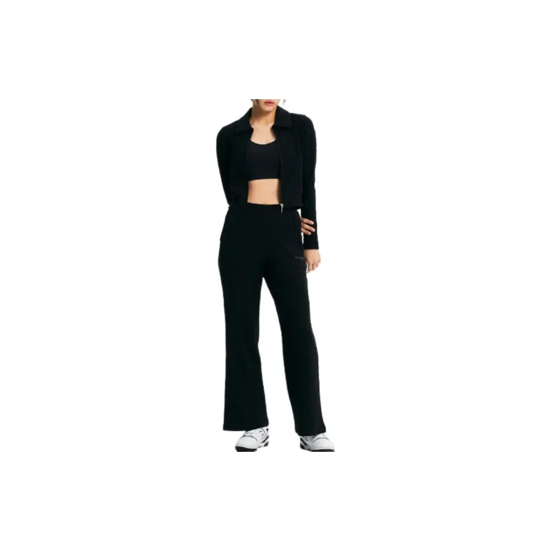 New Balance WOMEN Soft Vertical Pattern Wide Leg Pants Casual Pants Women's Black-1