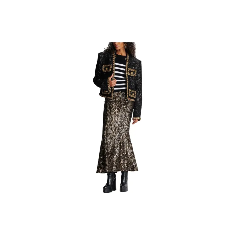 BALMAIN Sequin detail Gored Midi Skirt-2