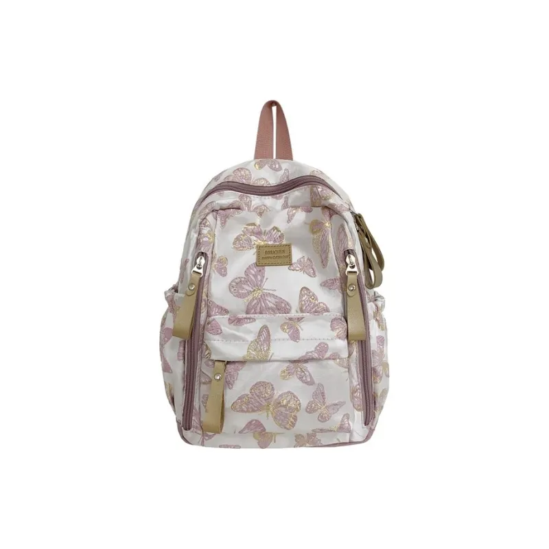 BAODIDAISHU Composite Cloth Backpack Small Backpack Medium Size Women's Light Blue/Black/Pink/Silver-10