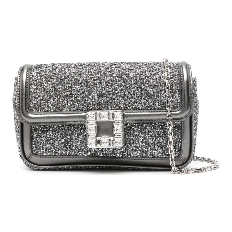 Roger Vivier Fabric Crossbody Bag Shoulder Bag Women's Medium Gray-0