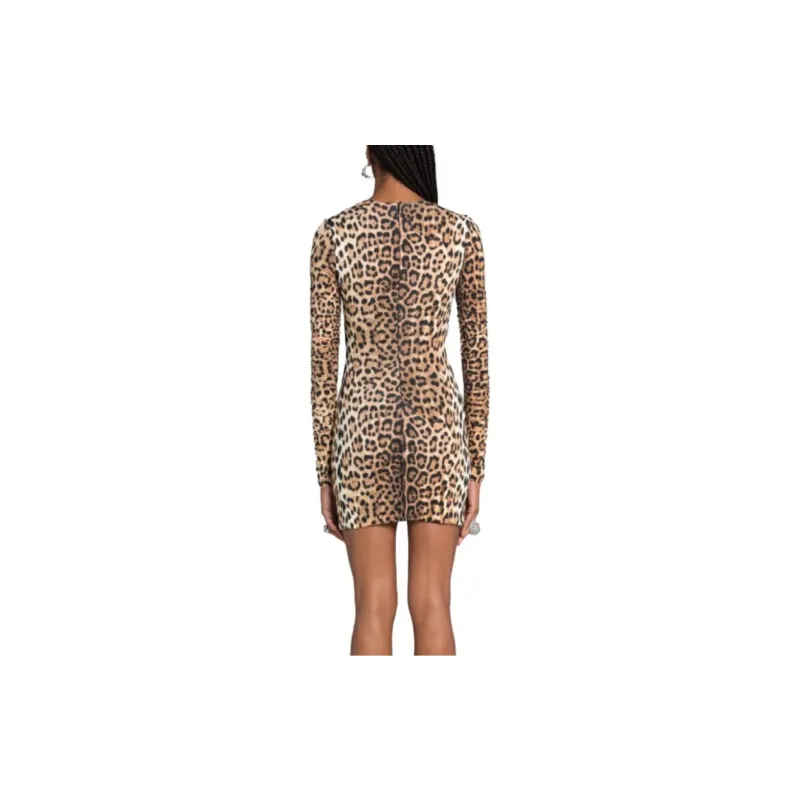 ROBERTO COLLINA Leopard-Printed Cut-Out Mini Dress-2