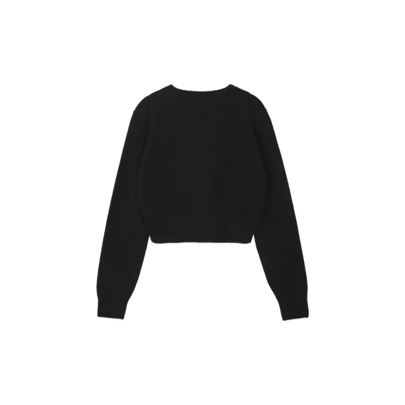 Rest&Recreation WOOL V NECK CROPPED KNIT Sweater Women's Black-1