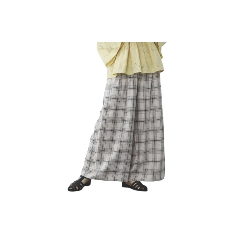 Beams Casual Pants Women's Gray White-3