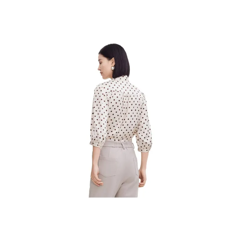 FINITY Chiffon Shirts Women's Beige With Print-2