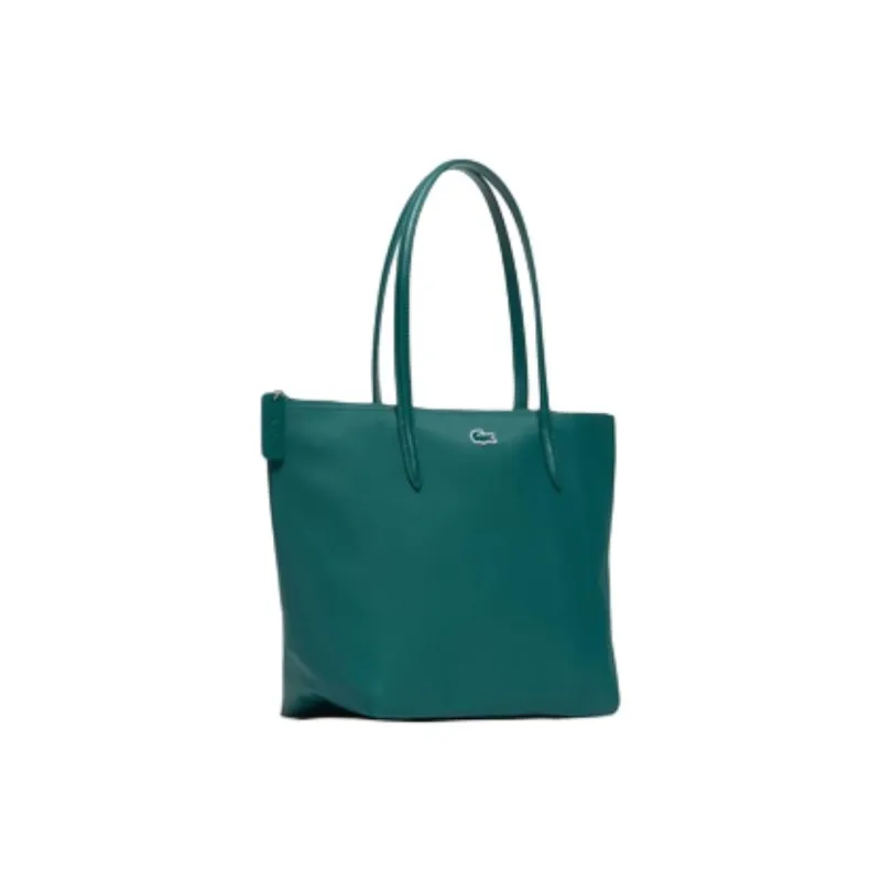 LACOSTE Synthetic Leather Tote Bag Shopping Bag Handbag Small Size Women's Green-1