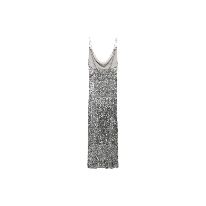 ZARA Slip Dresses Women's Silver-1
