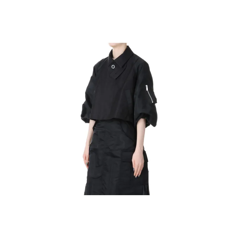 Sacai Gabardine And Twill Jacket 'Black'-4