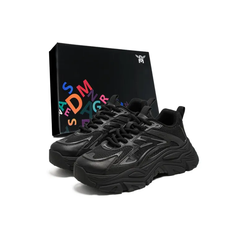DM Individual Versatile Commute Trendy Wear-Resistant Height Increasing Low-Top Chunky Sneakers Men's Box Included-1