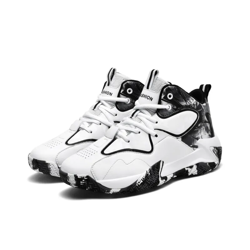 Black tailed Deer Thermal Cushioning Abrasion Resistant Slip Resistant High Top Basketball Shoes Unisex-2