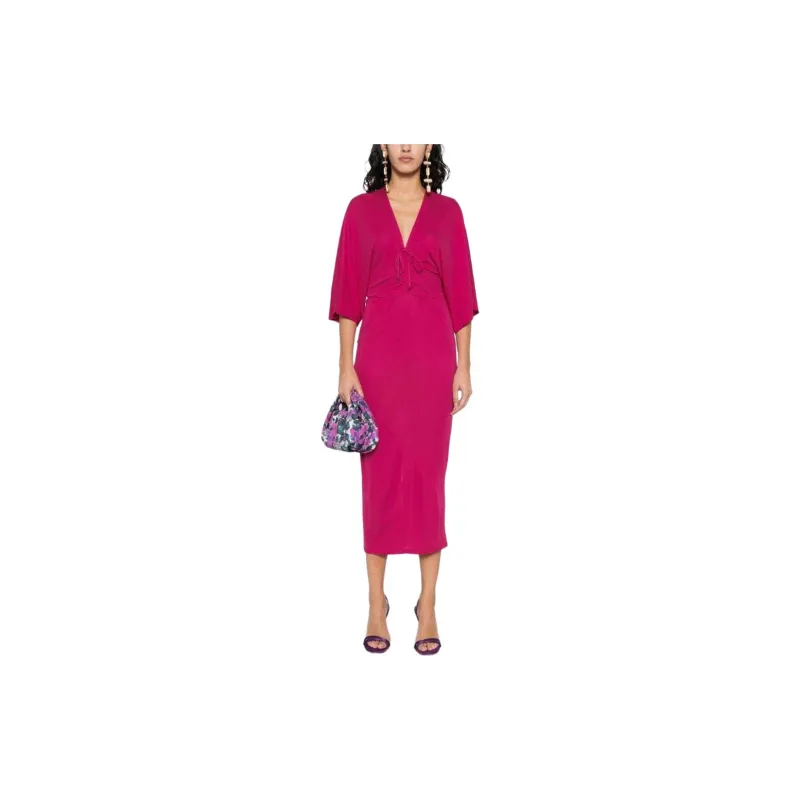 DVF Diane Von Furstenberg Valerie V Neck Midi Dress-1