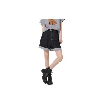 CHUMIAN Denim Shorts Women's Original Denim Blue