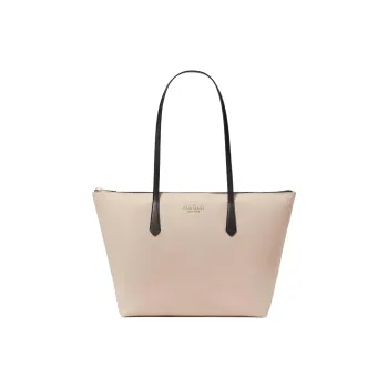Kate Spade Recycled Nylon One Shoulder Handbag Medium Size Women's Warm Beige Multicolor