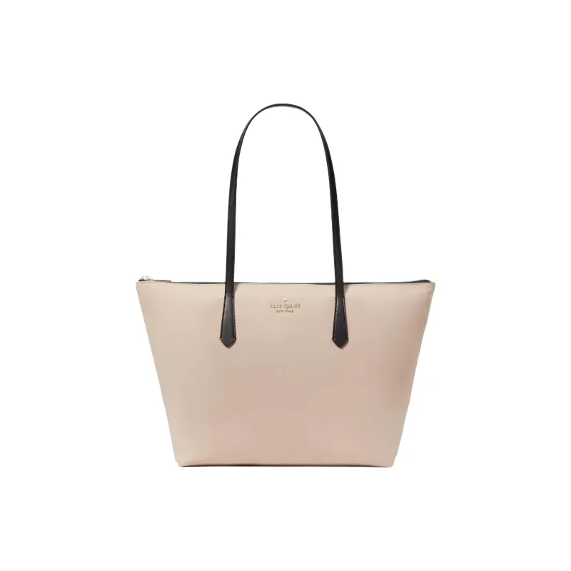 Kate Spade Recycled Nylon One Shoulder Handbag Medium Size Women's Warm Beige Multicolor-0