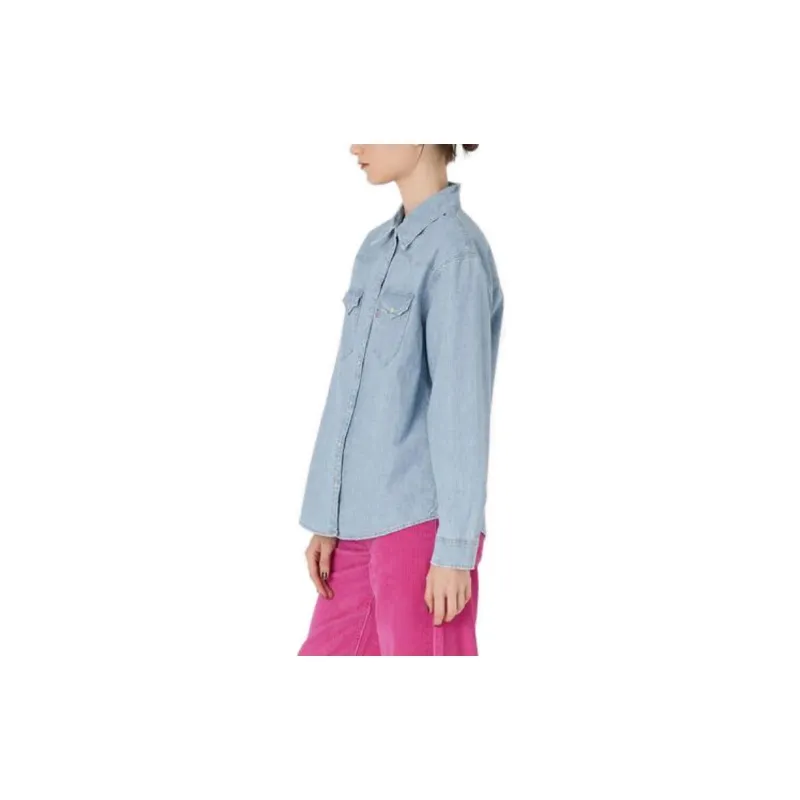 Levis Shirts Women's Light Indigo-4